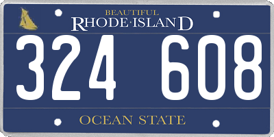 RI license plate 324608