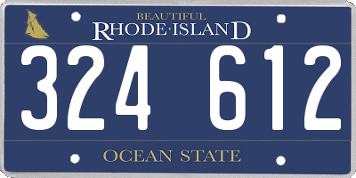 RI license plate 324612
