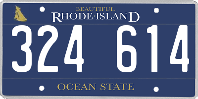 RI license plate 324614