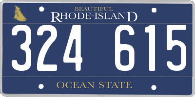 RI license plate 324615