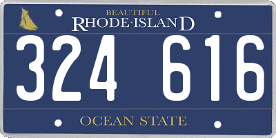 RI license plate 324616