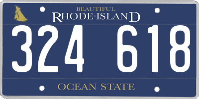 RI license plate 324618