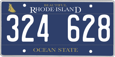 RI license plate 324628