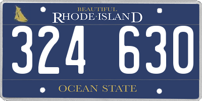 RI license plate 324630