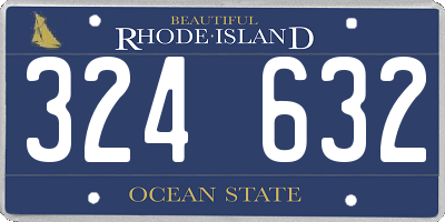 RI license plate 324632