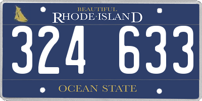 RI license plate 324633