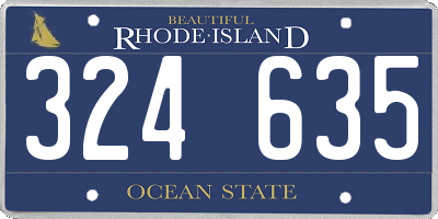 RI license plate 324635