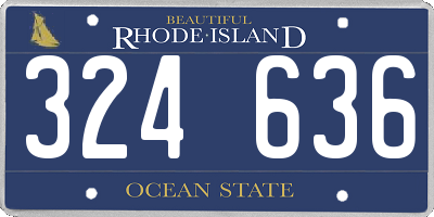 RI license plate 324636