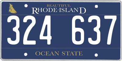 RI license plate 324637
