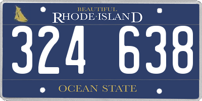 RI license plate 324638