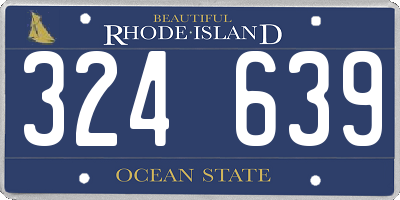 RI license plate 324639