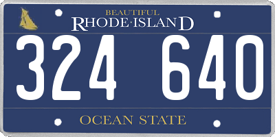 RI license plate 324640