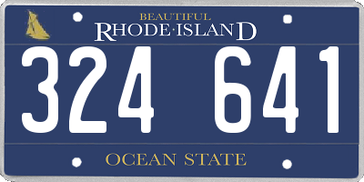 RI license plate 324641