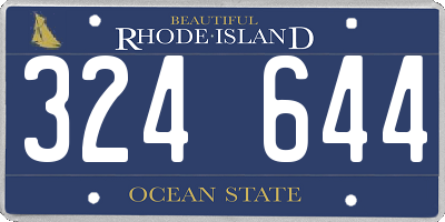 RI license plate 324644
