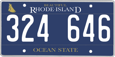 RI license plate 324646