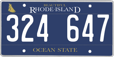 RI license plate 324647
