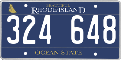 RI license plate 324648