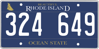 RI license plate 324649