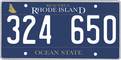 RI license plate 324650