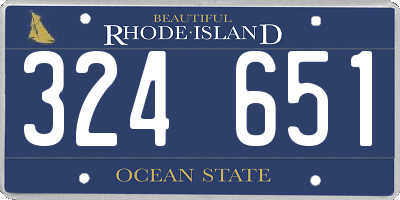 RI license plate 324651