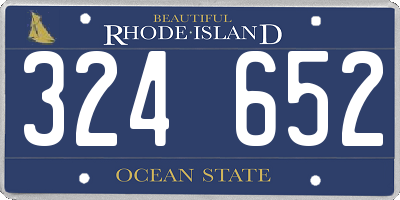 RI license plate 324652