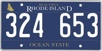 RI license plate 324653