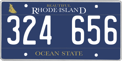 RI license plate 324656