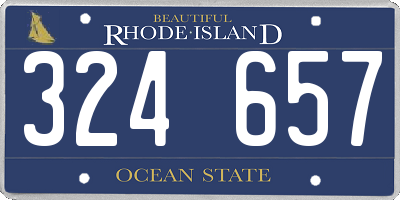 RI license plate 324657