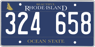 RI license plate 324658