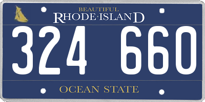 RI license plate 324660