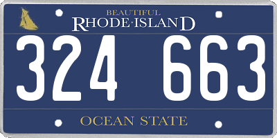 RI license plate 324663