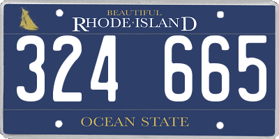 RI license plate 324665