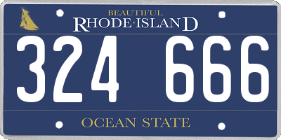 RI license plate 324666