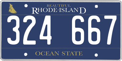 RI license plate 324667