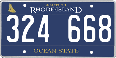 RI license plate 324668