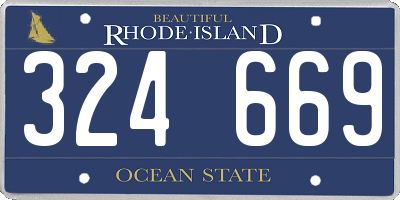 RI license plate 324669
