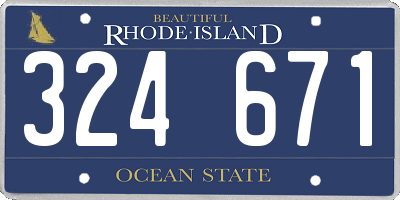 RI license plate 324671