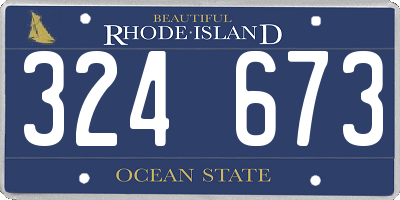 RI license plate 324673