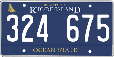 RI license plate 324675