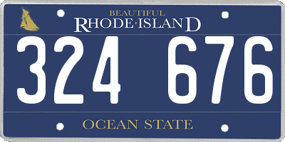 RI license plate 324676