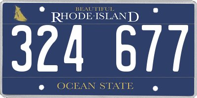 RI license plate 324677
