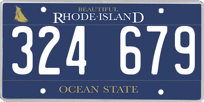 RI license plate 324679
