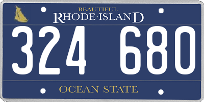 RI license plate 324680