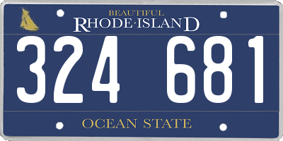 RI license plate 324681
