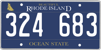 RI license plate 324683