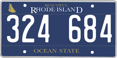 RI license plate 324684