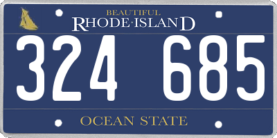 RI license plate 324685