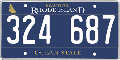 RI license plate 324687