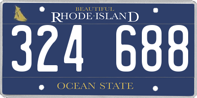RI license plate 324688