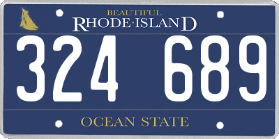 RI license plate 324689